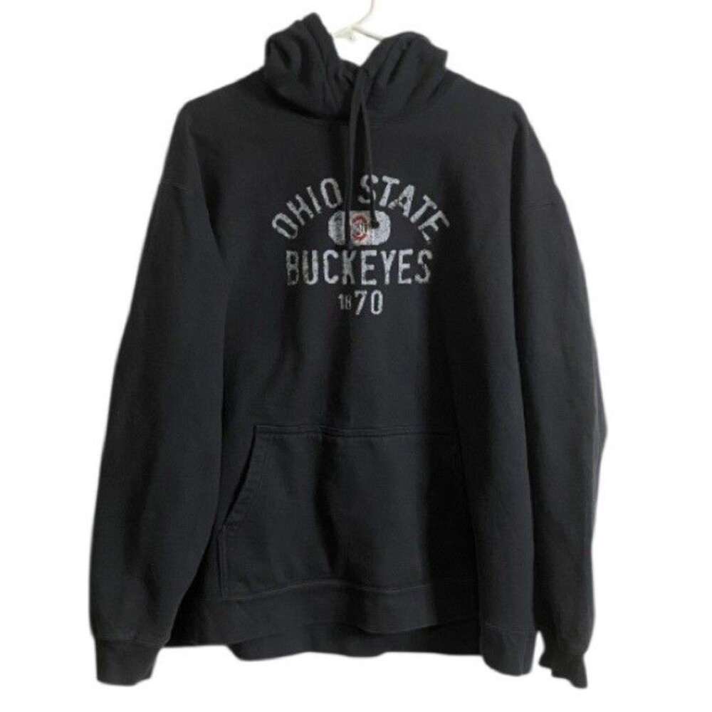Ohio State Buckeyes Hoodie Men’s Size 2XL Black Pullover Kangaroo Pocket